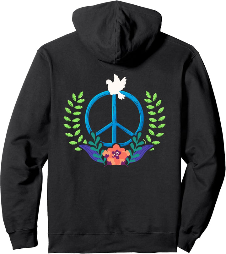 Backprint Flower Power Hippie 60er 70er Jahre Kostüm Pullover Hoodie