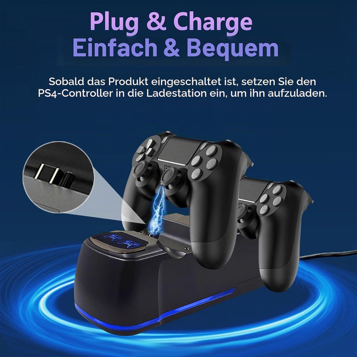 Controller Ladestation für PS4,Controller Ladestation für PS4 mit RGB Lichteffekt, Dual Controller G