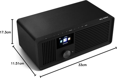 sky vision DAB 70 – Stereo DAB+ Internet-Radio (FM UKW, WLAN-fähig, mit AUX-Anschluss plus Kabel, Di