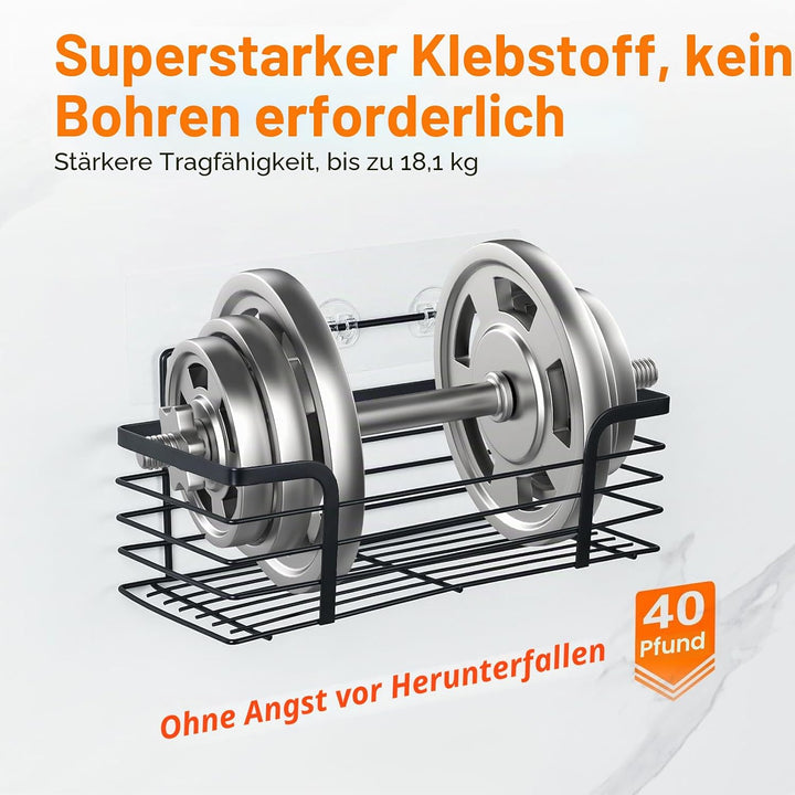 Ibergrif M34036B Duschablage & Badregal ohne Bohren – 2er Set aus rostfreiem Edelstahl, platzsparend