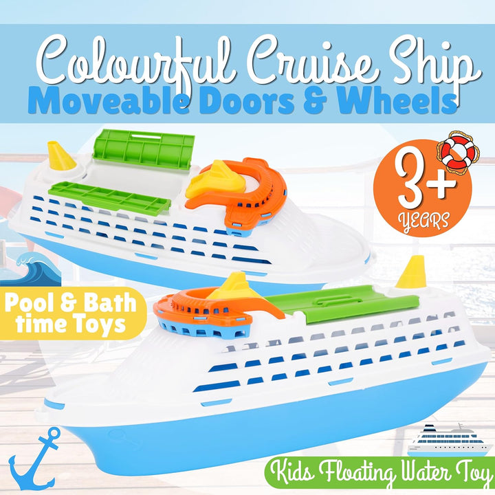 Toyland® 41cm (16 Zoll) Buntes Kreuzfahrtschiff mit Beweglichen Türen – Schwimmendes Wasserspielzeug