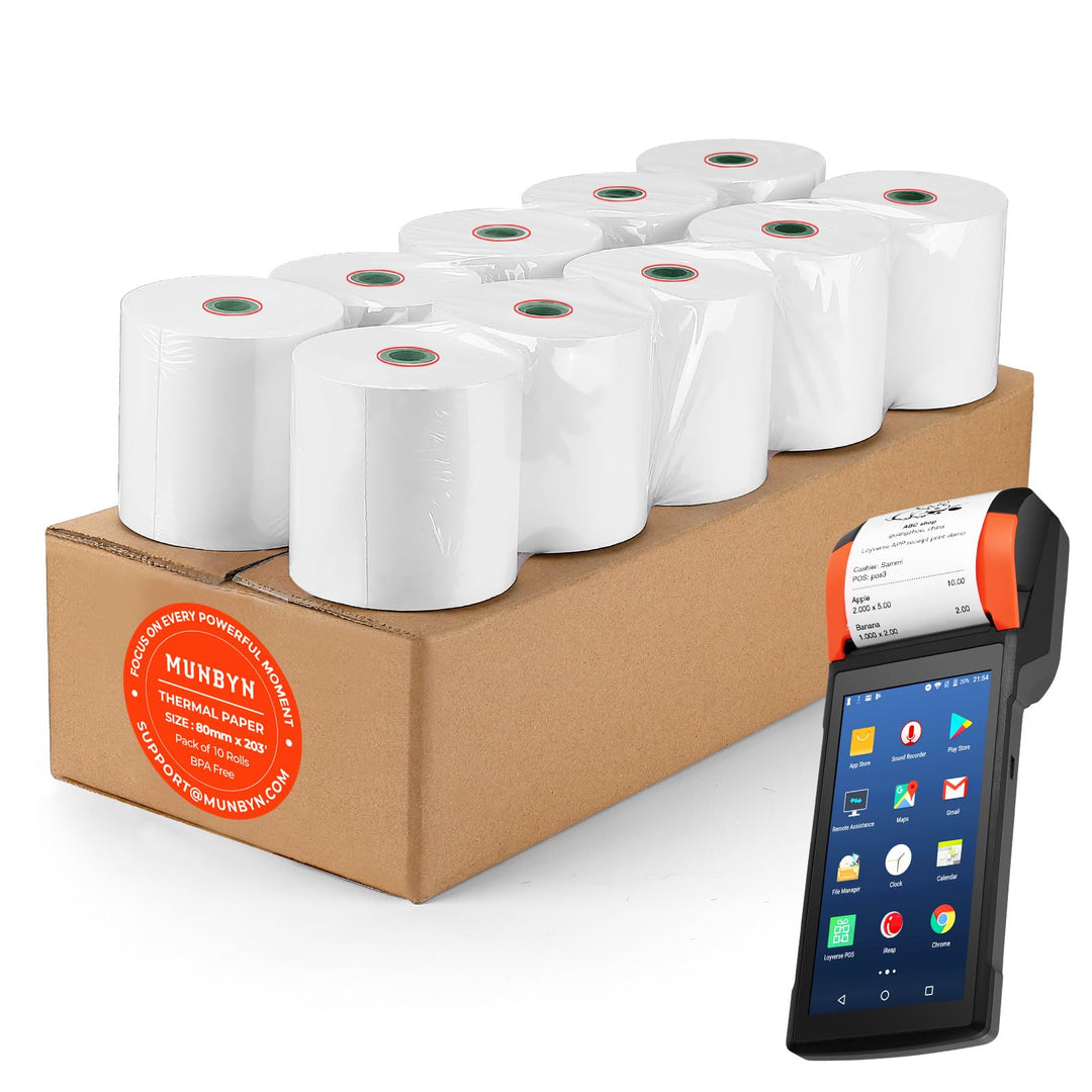 MUNBYN Premium 10 Stk. Thermopapier 80 * 50mm kassenrollen thermorollen bonrollen Thermo bonpapier T