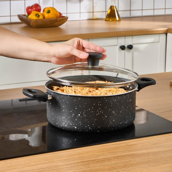 Cookplus Aura Roller 7-tlg Topfset Induktion, Kochgeschirr-Set mit Deckeln, Spülmaschinenfeste Töpfe