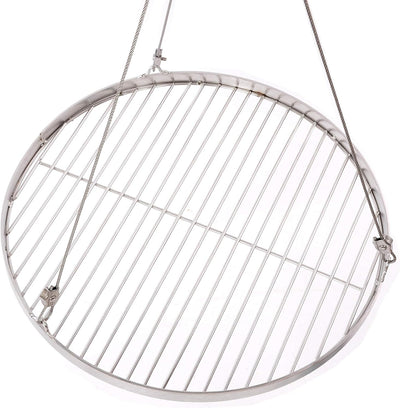 40 cm Grillrost Edelstahl für Schwenkgrill 3 Bein BBQ Grill Rost mit Seil 14 mm Stababstand