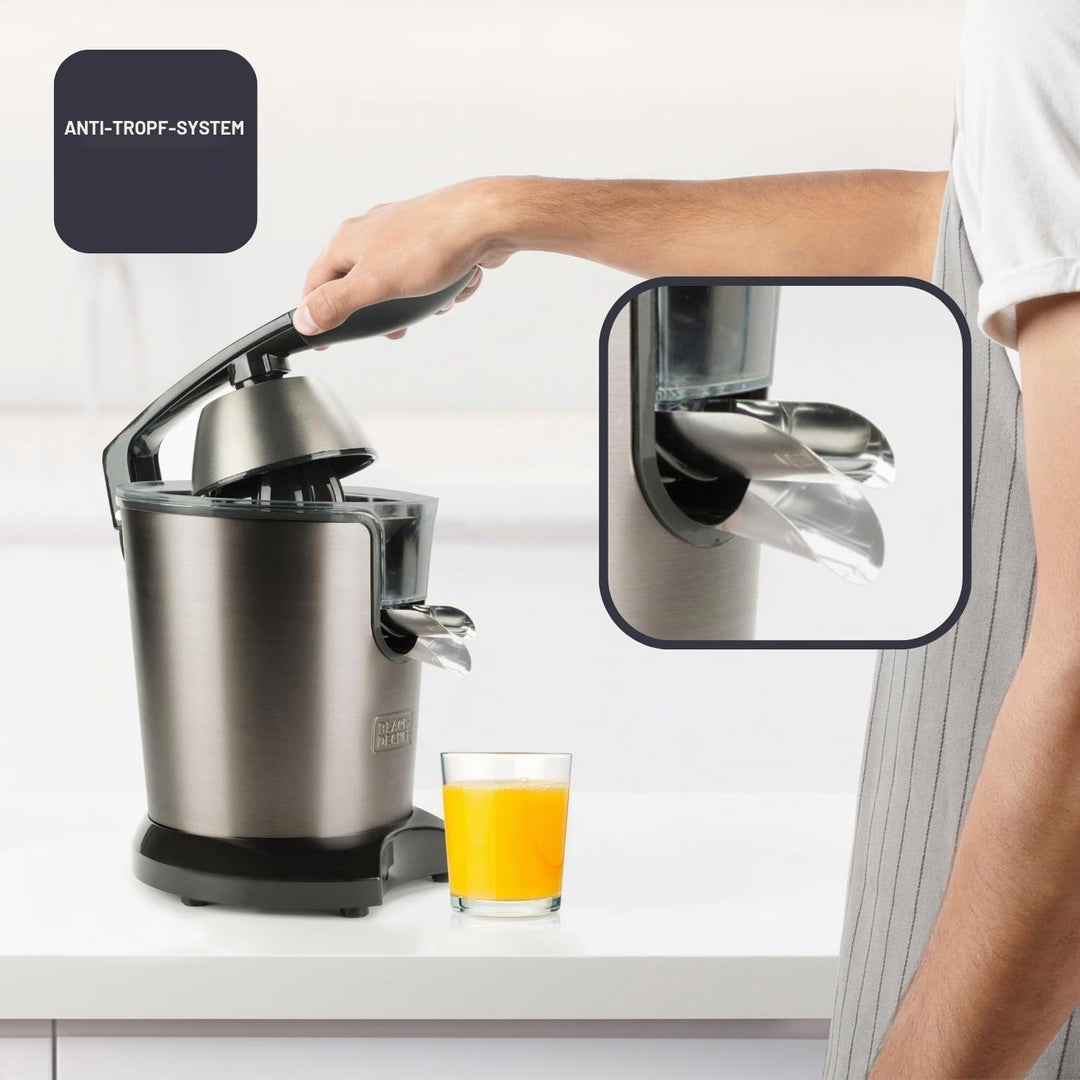 Black+Decker BXCJ350E - Elektrische Saftpresse 350W. Professioneller Wechselstrommotor. Extra Filter