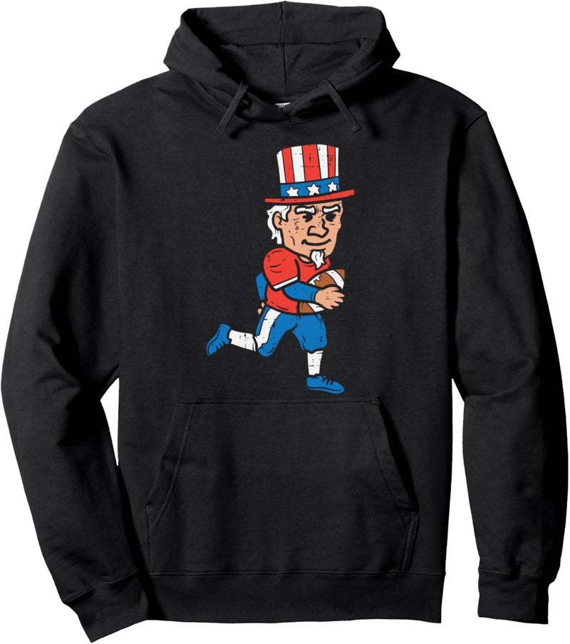 American Football Uncle Sam Sports 4th Of July Fourth Boys Pullover Hoodie