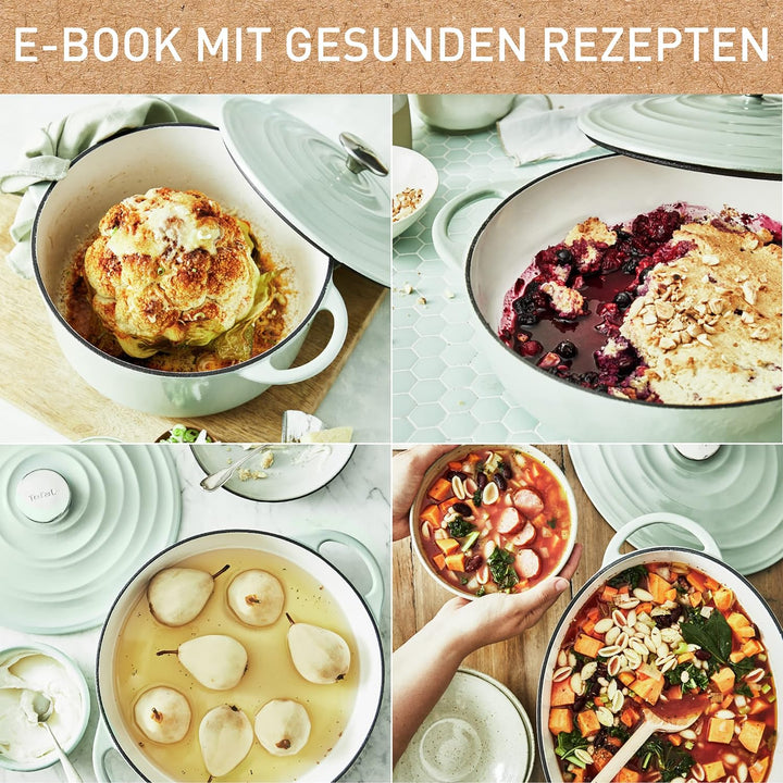 Tefal E25806 LOV Ovaler Bräter 34 cm | wiedergewonnenes Gusseisen | optimale Wärmespeicherung | für