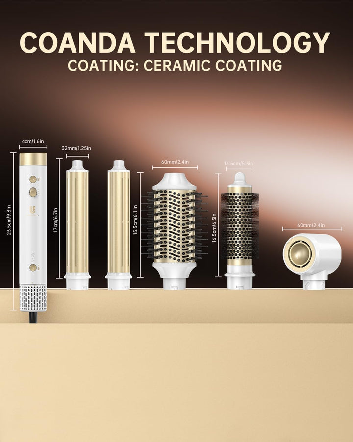 webeauty [Dual Voltage] 6in1 Hairstyler,110,000U/Min, 30M/S, 500 Millionen Negative Ionen Hochgeschw