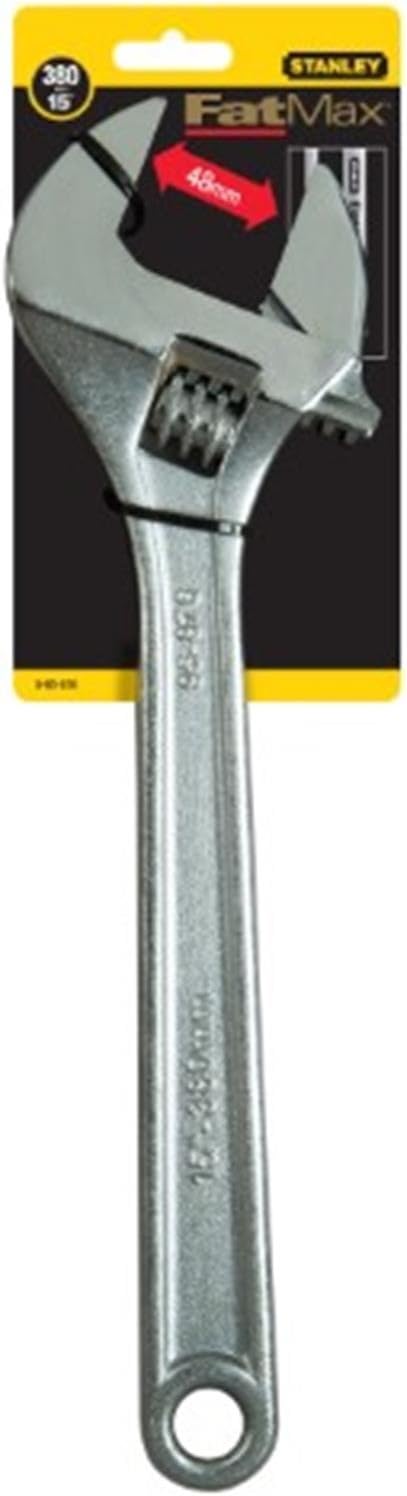 Stanley FatMax Einmaulschlüssel (verstellbar, 48 mm Maulbreite, 380 mm Länge, Chrom-Vanadium Stahl,