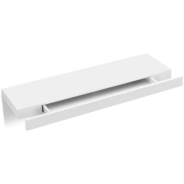 WOLTU Wandregal mit Schublade, Schweberegal Weiss, Regalbrett aus MDF, Wandboard für Wohnzimmer Schl