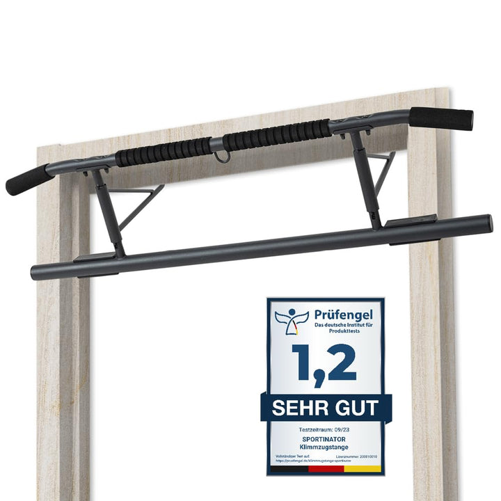 SPORTINATOR® Premium Klimmzugstange für jeden Standard Türrahmen, Masse 100 x 27 x 34 cm, mit gepols