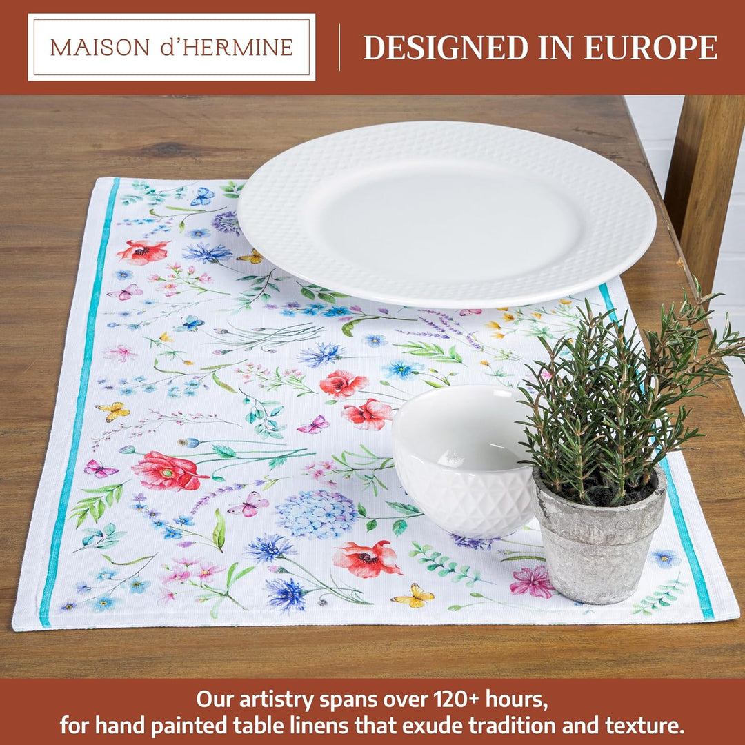 Maison d'Hermine Stoff-Tischsets, 100% Baumwolle, 4er-Set, 33 cm x 48 cm, dekorative, waschbare Tisc
