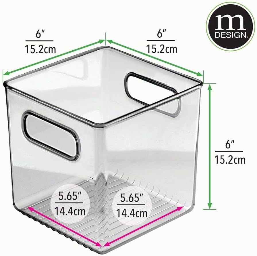 mDesign 4er-Set Aufbewahrungsbox mit Griffen – praktische Kühlschrankbox zur Lebensmittelaufbewahrun