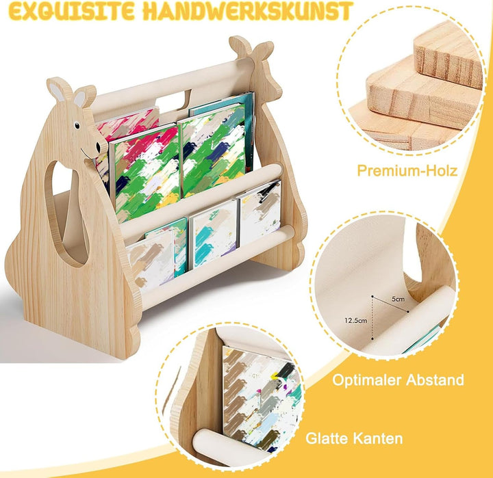 Kinder Bücherregal Holz - Bücherregal Montessori Kinderzimmer Möbel, Montessori Regal für Kinderzimm