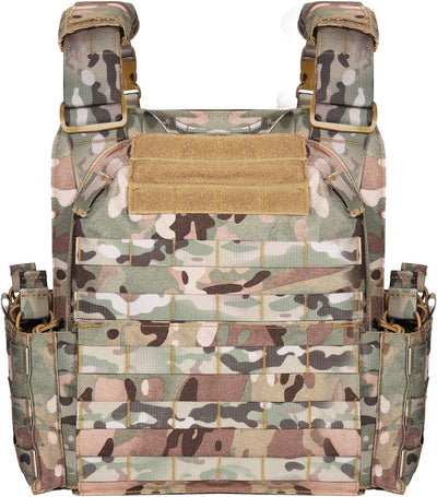 YAKEDA Taktische Militärweste Schnellverschluss Airsoft Weste Verstellbar für Erwachsene CP, CP
