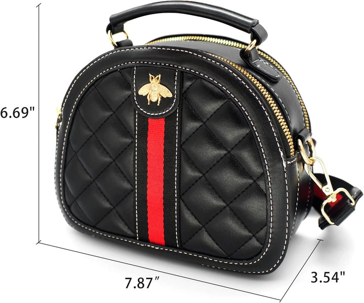 Beatfull Designer Bee Crossbody Bags for Women Leather Quilted Shoulder Purse Small Top Handle Handb