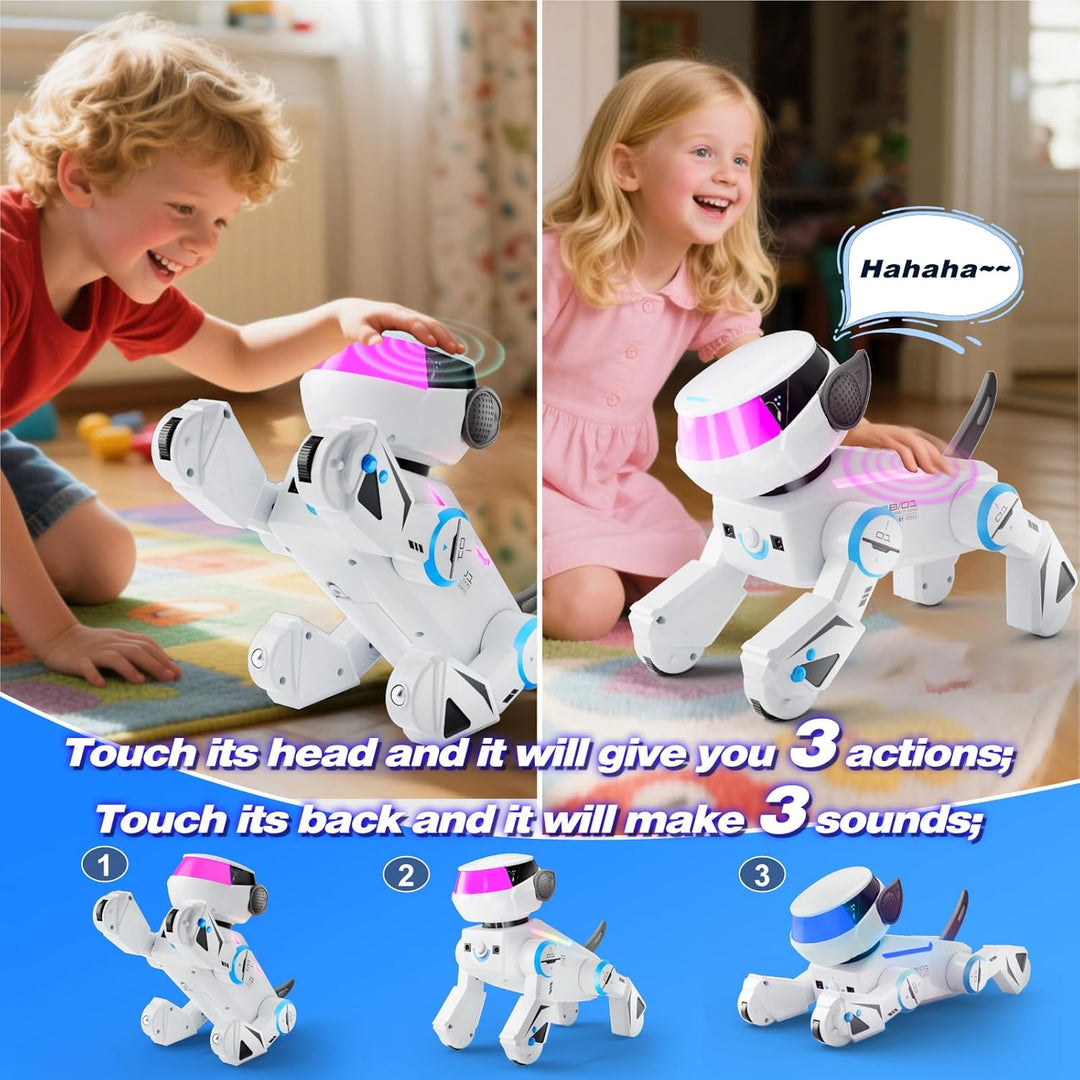 VATOS Ferngesteuerter Roboter Hund für Kinder, Programmierbarer Roboterhund mit Bluetooth und LED-Au
