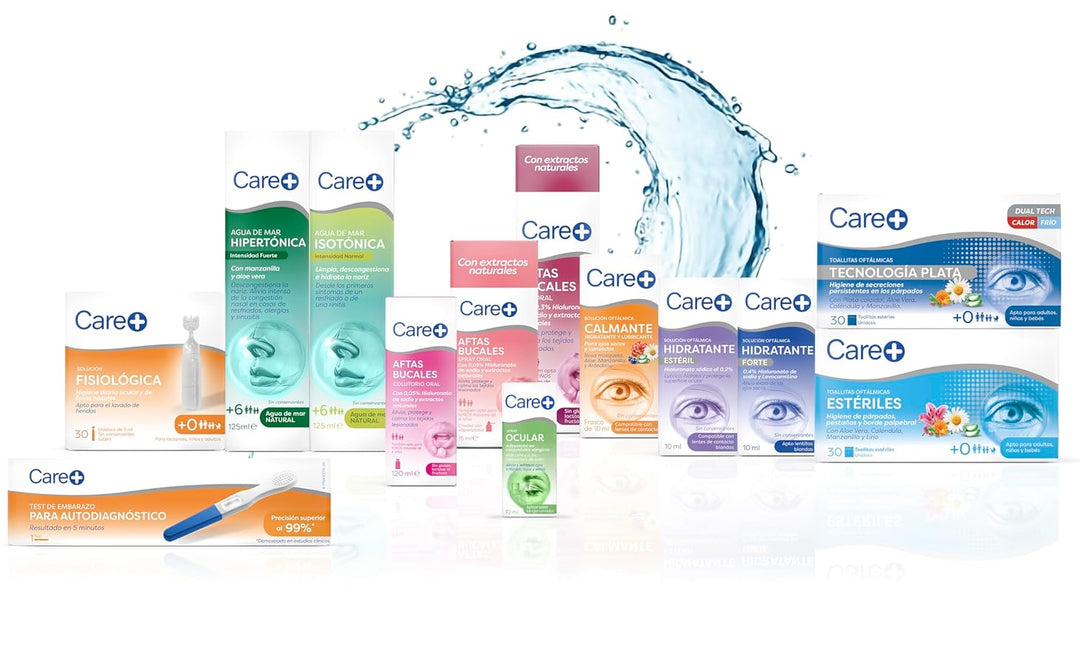 Care+ Ophthalmic Wipes — tägliche Hygiene für Augenlider, Wimpern und Lidränder — Aloe Vera, Ringelb
