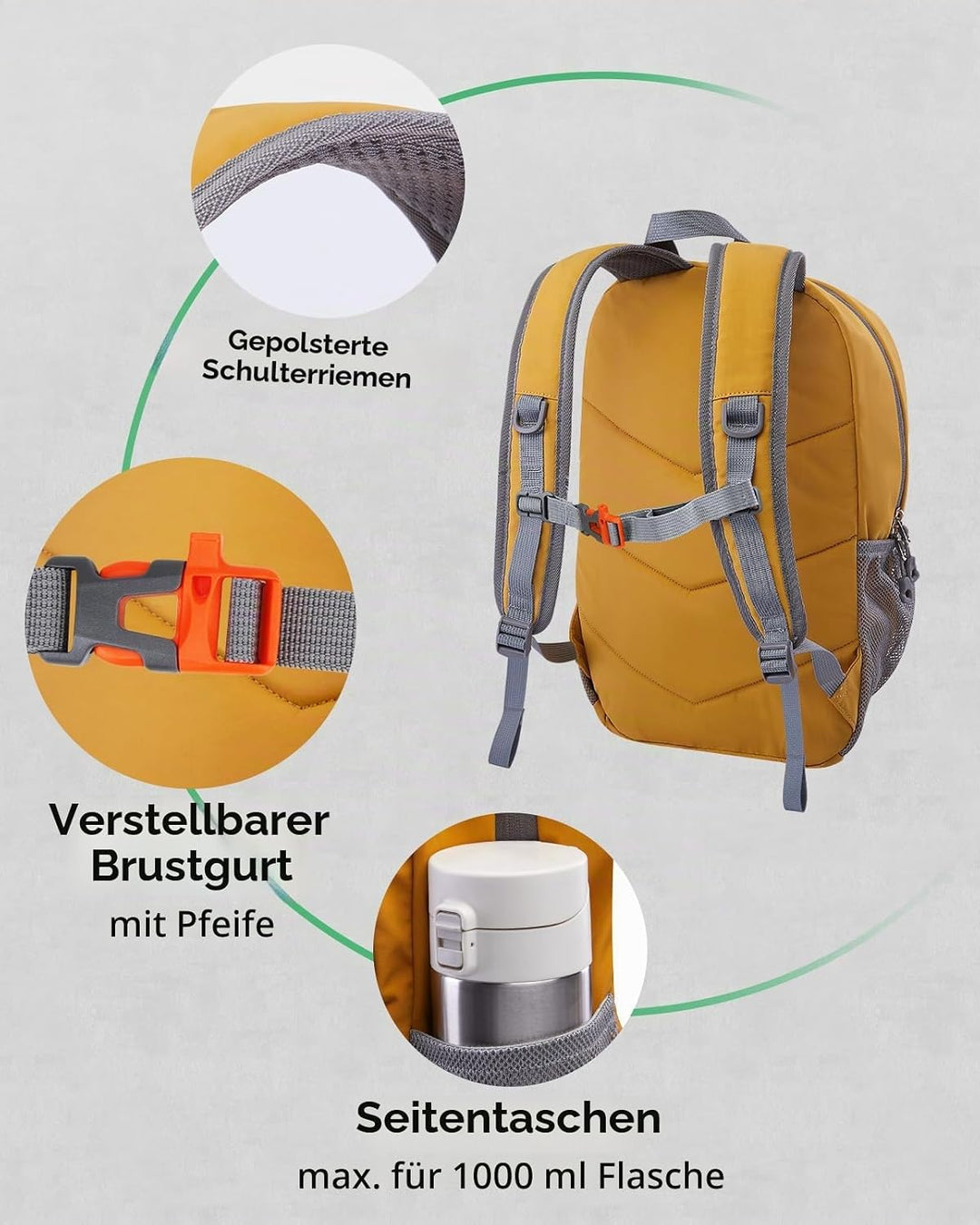 WATERFLY Rucksack Klein Wanderrucksack 12L: Leicht Tagesrucksack Mini Sport Backpack Outdoor Daypack