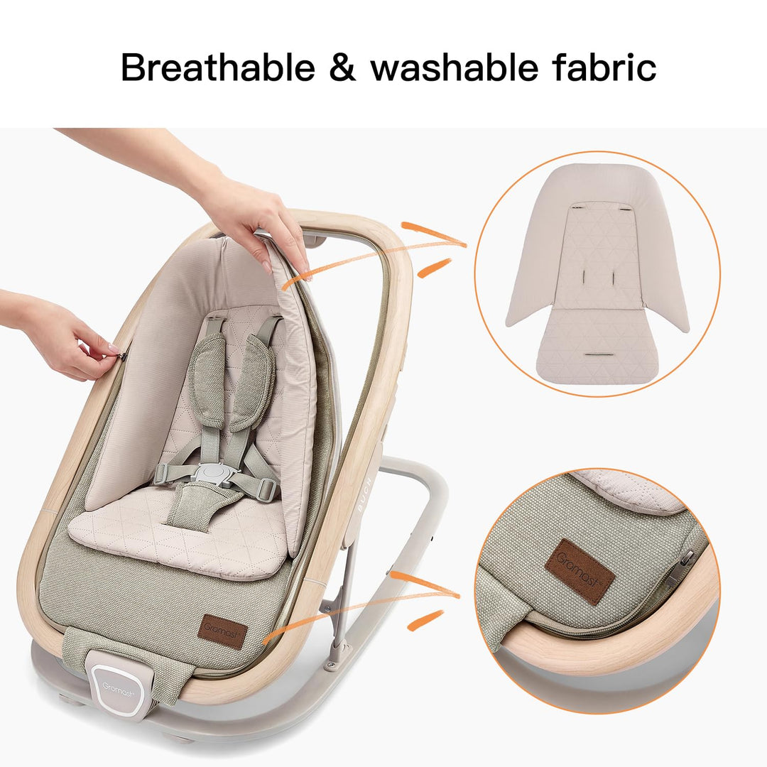 Gromast 2-in-1-Babywippe für Säuglinge, tragbare Babywippe mit 3 Liegepositionen und Reisetasche – G