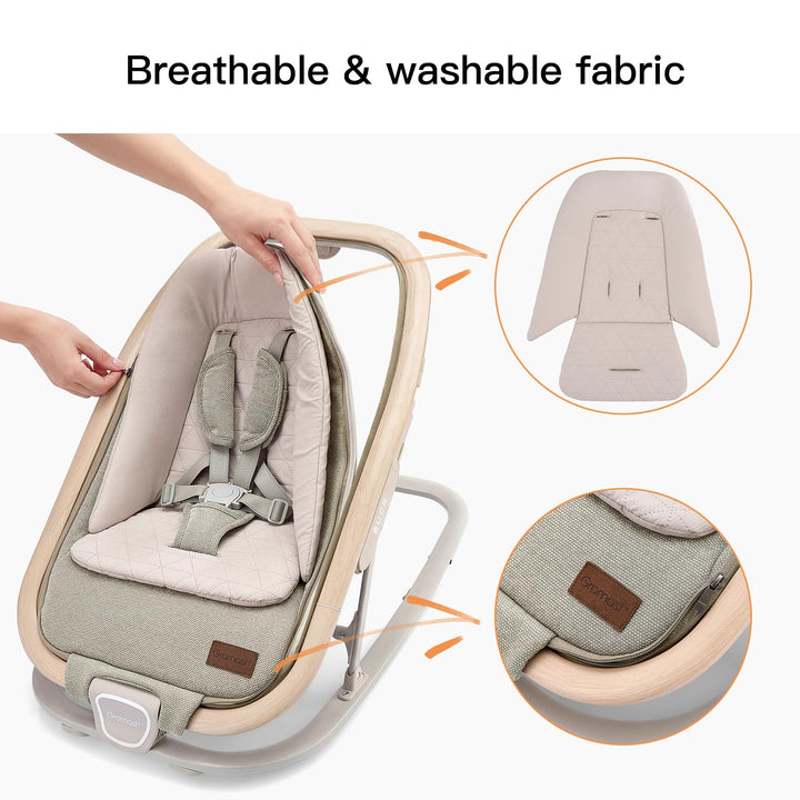 Gromast 2-in-1-Babywippe für Säuglinge, tragbare Babywippe mit 3 Liegepositionen und Reisetasche – G