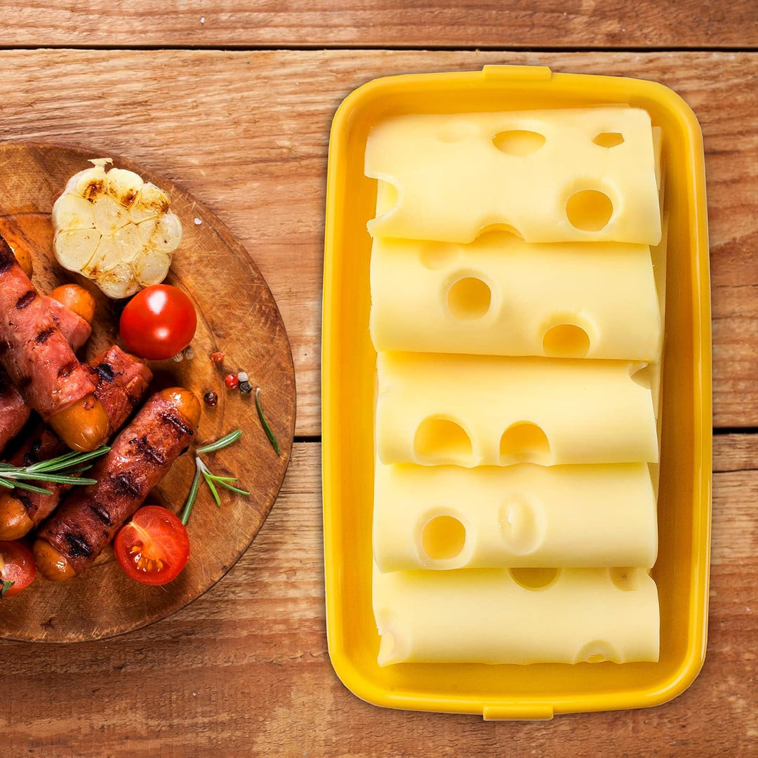 PracticDomus Hochwertige Aufschnitt-Boxen, Frischhaltedose für Aufschnitt Deli System. Optimale Aufb