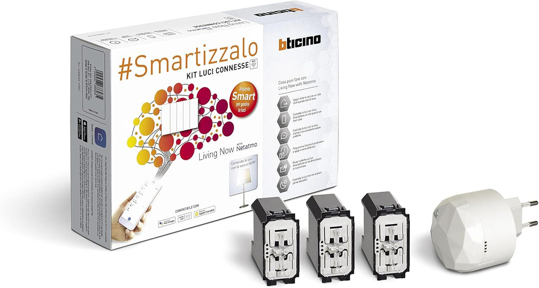 BTicino, Living Now Smart Licht-Set SKW3601KIT, zum Ein- und Ausschalten der Lichter über App oder m