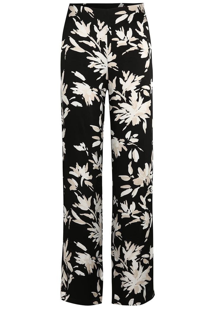 Tamaris Damen ALAMAR AOP Hose mit weitem Bein 36 Black Flower Aop, 36 Black Flower Aop