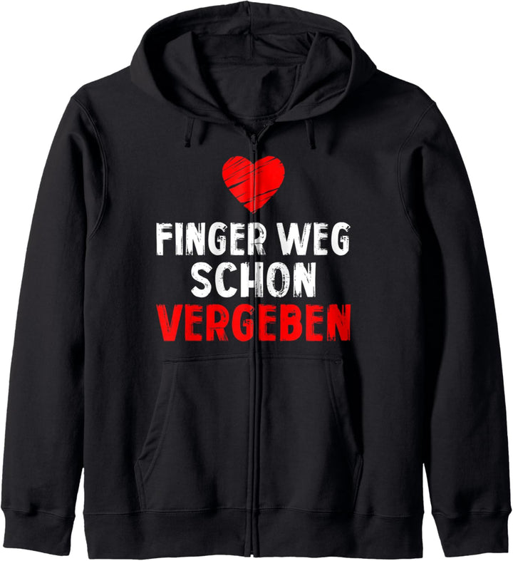 Finger weg schon vergeben Liebe Ehe Paar Kapuzenjacke