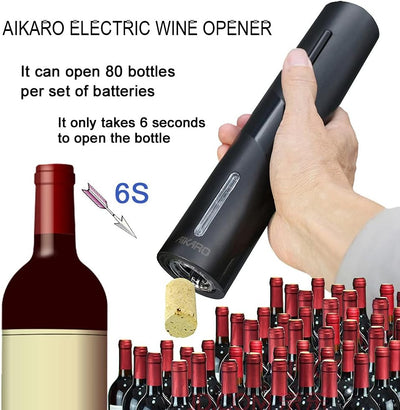 AIKARO Elektrischer Korkenzieher Wein öffner Weinflaschenöffner Automatischer Flaschenöffner, Batter