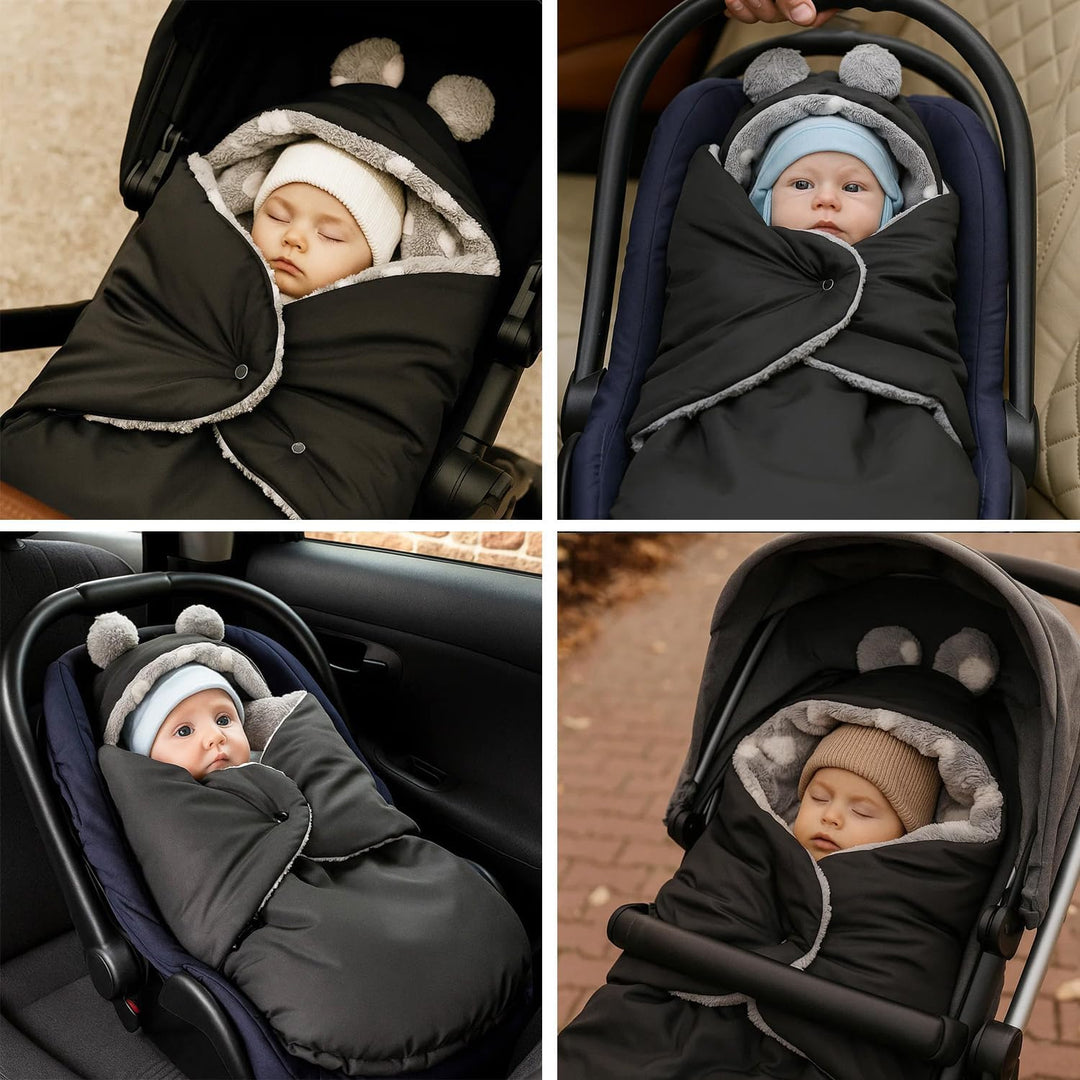 Fusssack Baby Einschlagdecke für Winter geeignet für Kinderwagen Babyschale Babybett Autositz Buggy