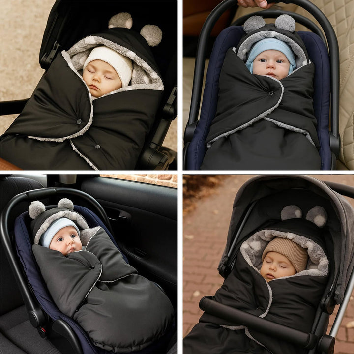 Fusssack Baby Einschlagdecke für Winter geeignet für Kinderwagen Babyschale Babybett Autositz Buggy