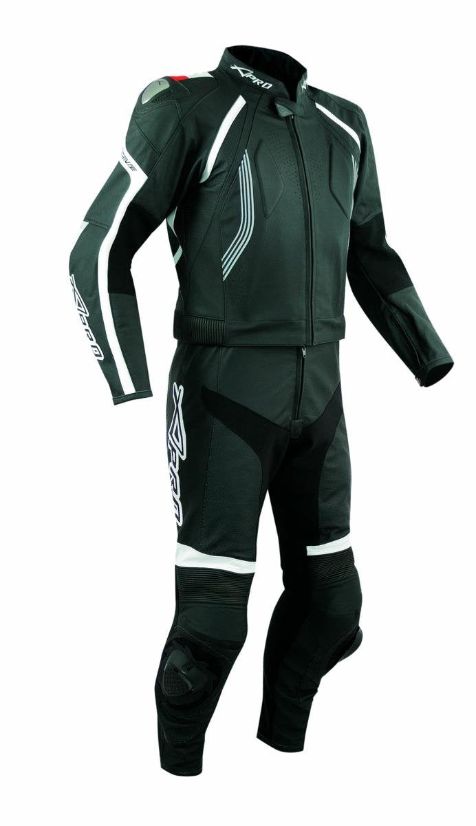 A-Pro Anzug 2 Stück Leder Rennen Motorradsport CE Protektoren Lederkombi Schwarz 50 50 Schwarz, 50 S