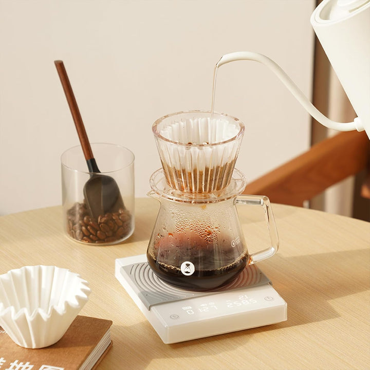 TIMEMORE Kaffeewaage Basic 2.0 Elektronische Espressowaage mit Wasserdurchflussmenge und Timer-Funkt