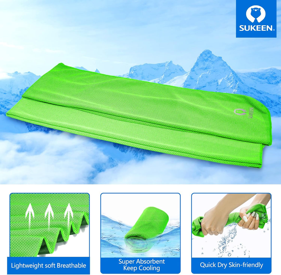 Sukeen Kühltuch Set, kühlendes Handtuch Kühltücher Hals, Handtuch kühlend, Cooling Towel, Kühltücher