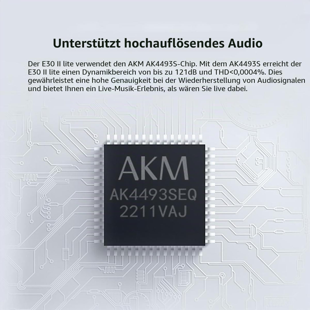 TOPPING E30II Lite HiFi DAC 1×AK4493S 32bit/768kHz XMOS XU208 USB/Opt/Coax Eingang RCA Ausgang Home