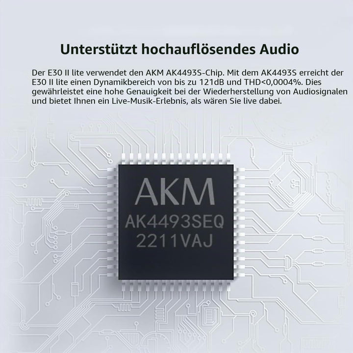 TOPPING E30II Lite HiFi DAC 1×AK4493S 32bit/768kHz XMOS XU208 USB/Opt/Coax Eingang RCA Ausgang Home