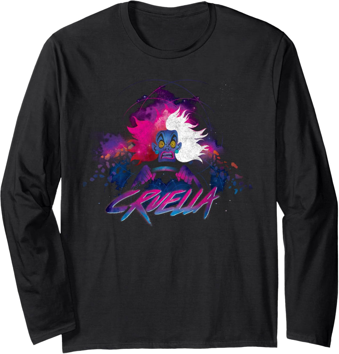 Disney Villains Cruella Glam Rock 80s Langarmshirt