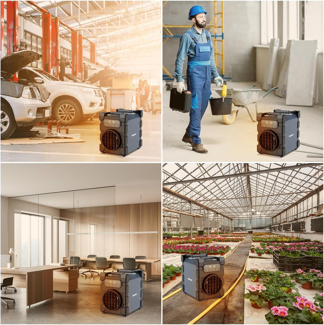 DAHTEC Professioneller Heizlüfter mit Schwerem Stahlgehäuse 2000 Watt mit WIFI, Fernsteuerung und be