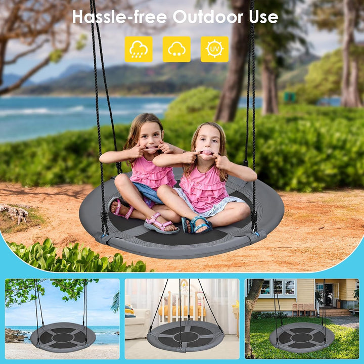 Nestschaukel 120 cm für Kinder, höhenverstellbare Rundschaukel für mehrere Kinder, 2 Aufhängemodi, 1