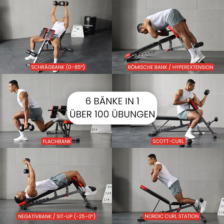 FF Finer Form Multifunktionale FID Hantelbank für Ganzkörpertraining, übergrosse Rückenverlängerung,