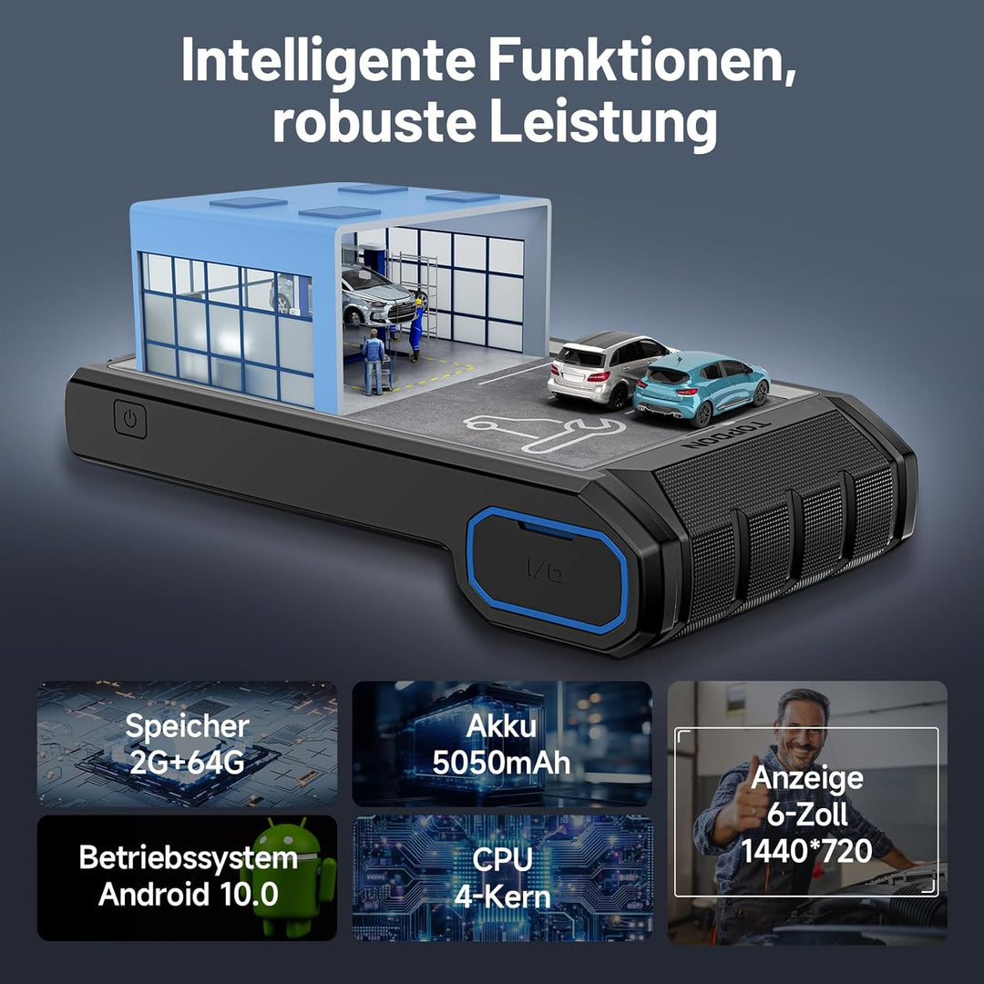 TOPDON ArtiDiag800 BT - OBD2 Batteriebetrieben Diagnosegerät für alle Fahrzeuge, KFZ mit Full System