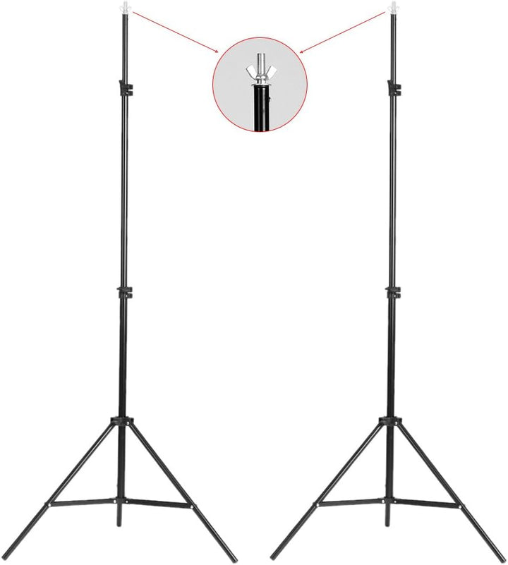 Andoer Fotostudio Set, 1.8M x 2.7M Hintergrund Stützsystem (Grün Schwarz Weiss) mit Softbox, Dauerli