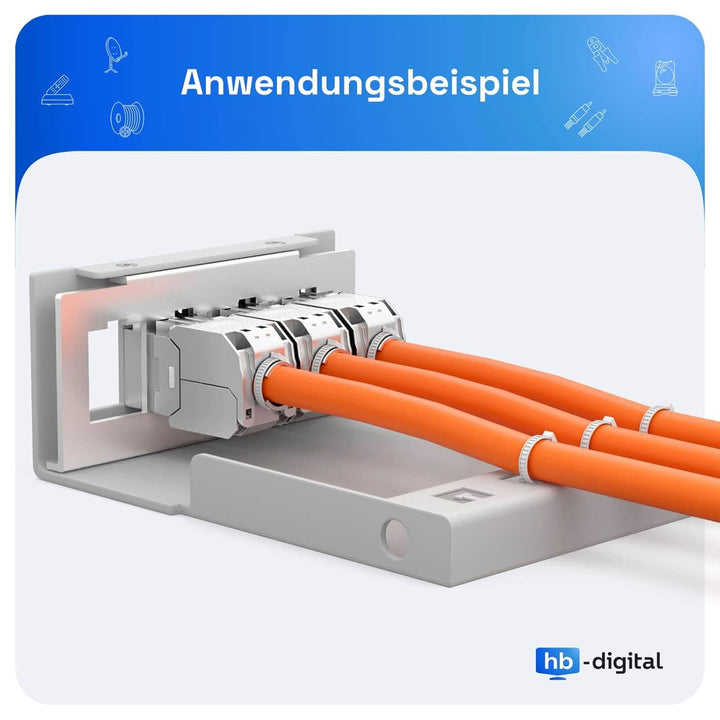 HB-DIGITAL 4-Port Patchpanel Patchfeld Verteilerfeld 1 HE 4X CAT 7 RJ45 Keystone Jack Modul vollgesc