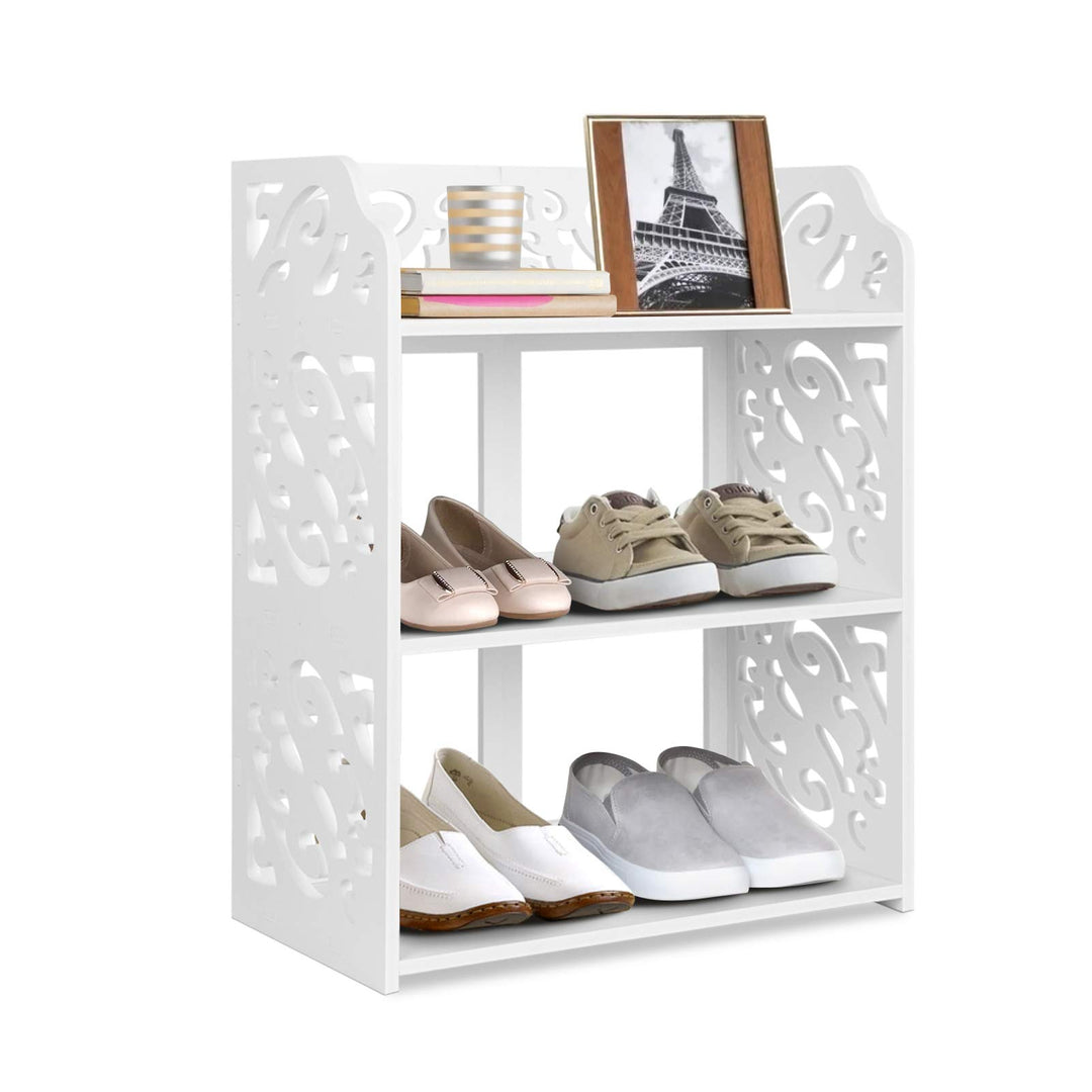 Schuhregal Weiss, Schuhregal Hochkant Schmal 3 Ebenen Regal Standregal Klein Bücherregal Badregal St