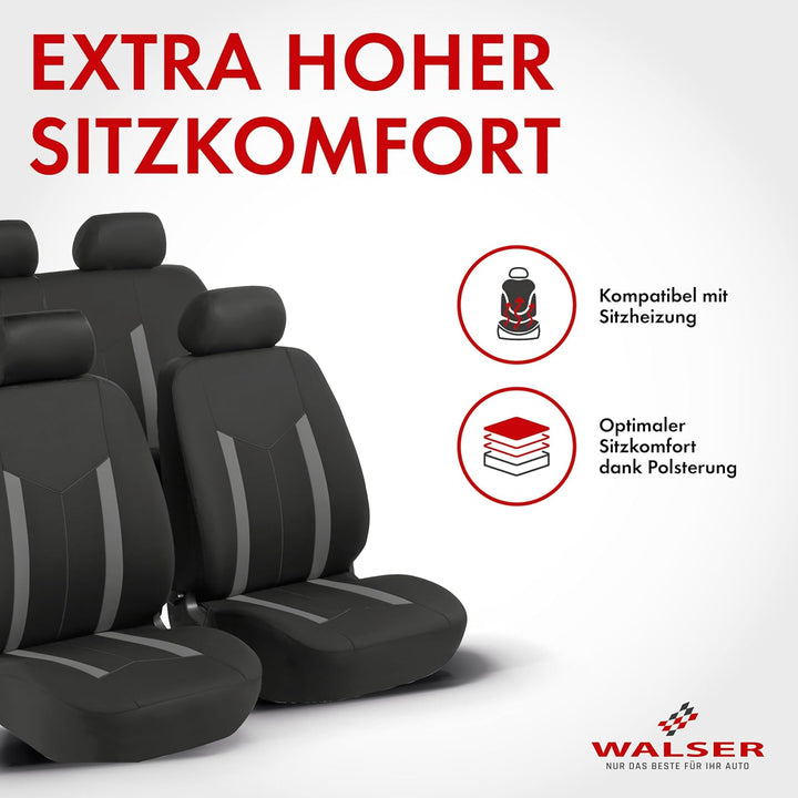 Walser Auto-Sitzbezug Komplettset Hastings, Auto-Schonbezüge für Normalsitze, 2 Vordersitzbezüge, 1