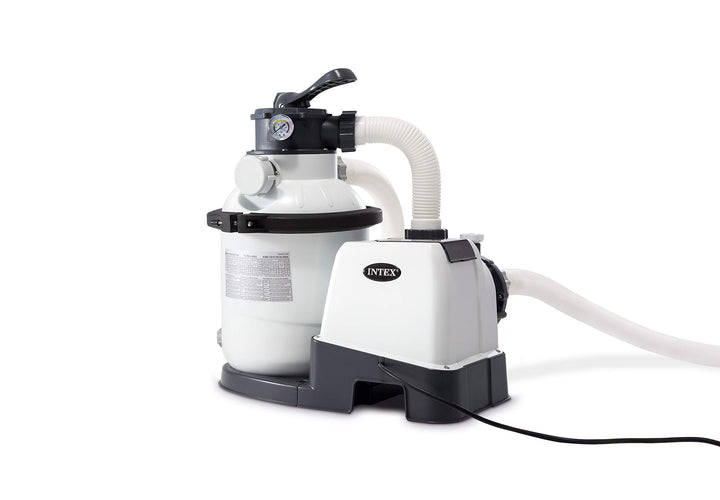 Intex 28646GS Sandfilter, 6,0 m³/h, Kessel Durchmesser 305 mm, 230 V, 190 W, 23 kg Sand Timer, Ansch