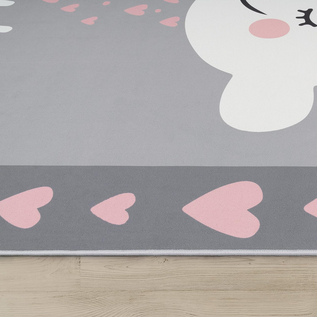 Paco Home Kinderteppich, Kinderzimmer Teppich m. Stern, Mond u. Karo Motiven, Grösse:120x160 cm, Far