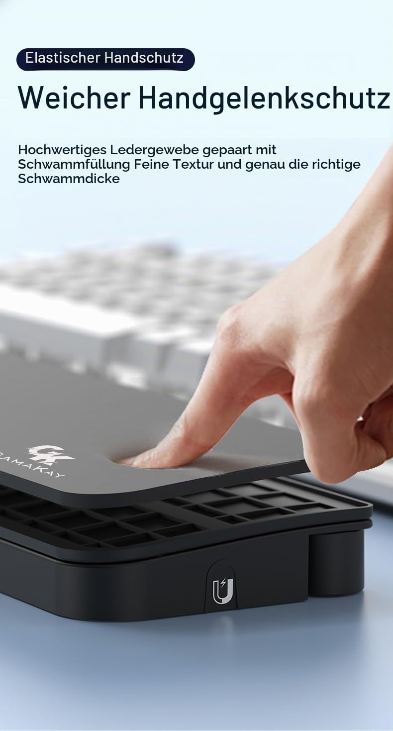 GK GAMAKAY 42,7cm Tastatur-Handgelenkauflage mit Reinigungswerkzeug-Set, Handballenauflage aus ABS u