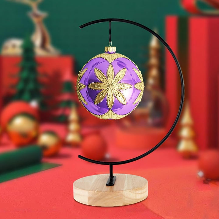 Ornament Display Stand - Runde Holz Eisen Hängende Stand Pflanzen Halter für hängende Glas Globe Air